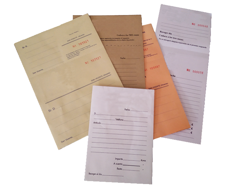 Sobres reparaciones sobres reparaciones - graficas san vicente